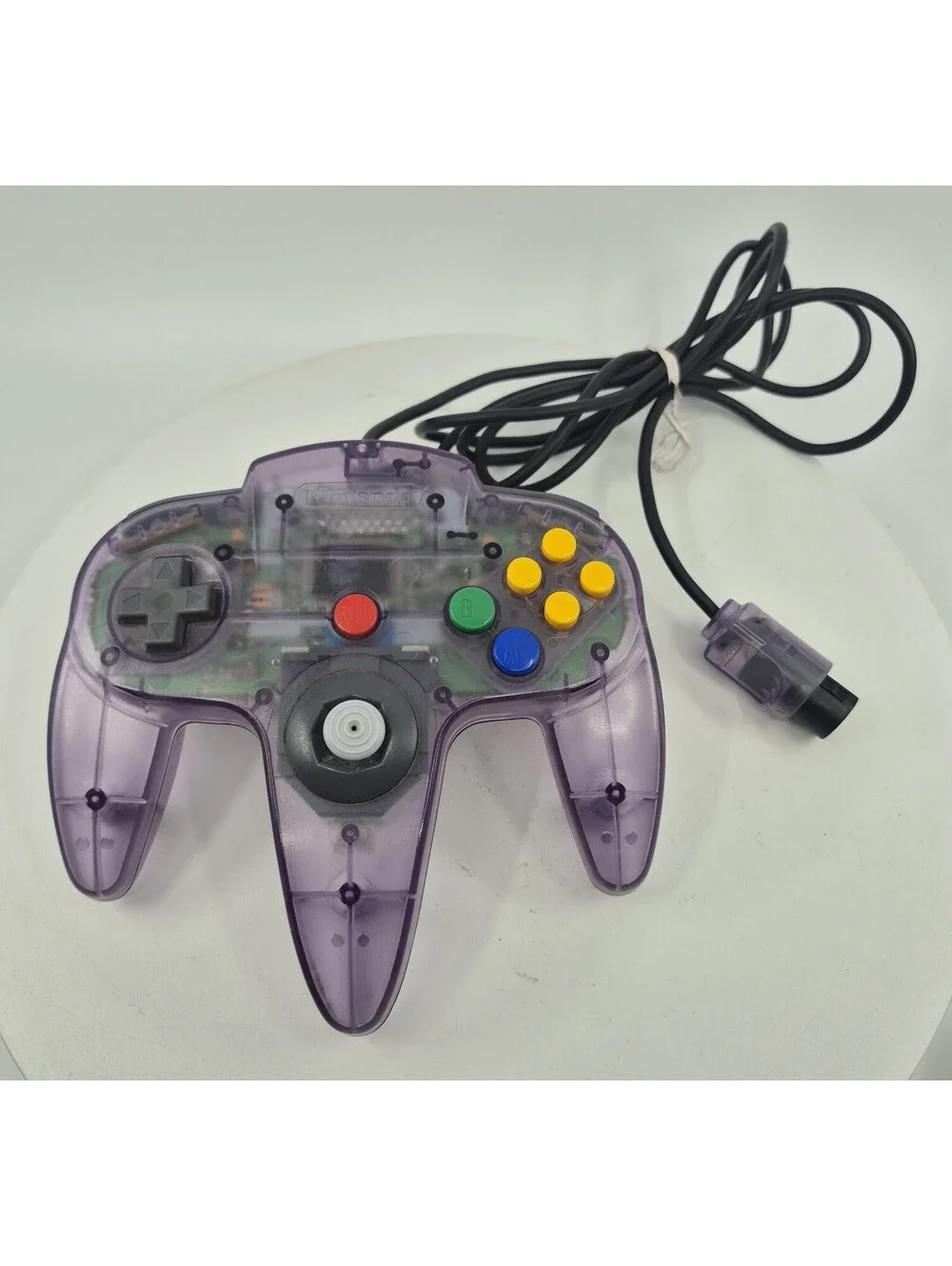 Authentic OEM Nintendo 64 N64 Atomic Purple Clear Controller Joystick Works Rare